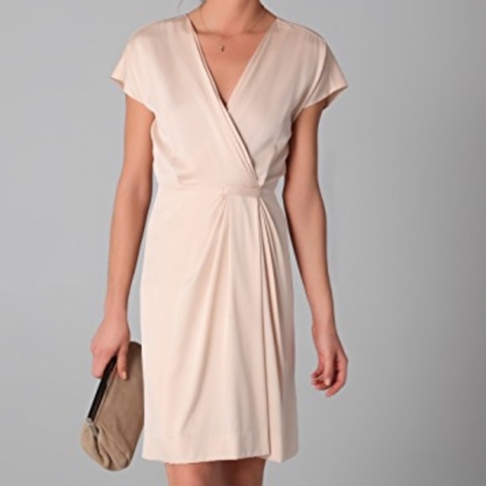 Diane Von Furstenberg Akari Silk Wrap Dress Cream